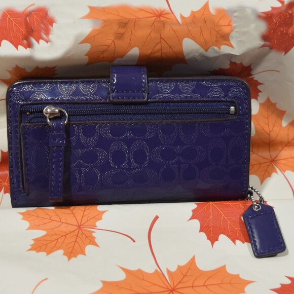 Coach Purple Wallet with Heart Detail - Picture 3 of 8